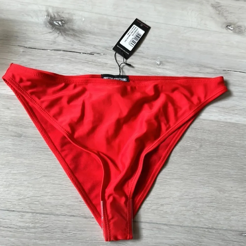 PrettyLittleThings‎ Red Mix & Match Cheeky Bum Bikini Bottoms Sz8 NWT IN PKG